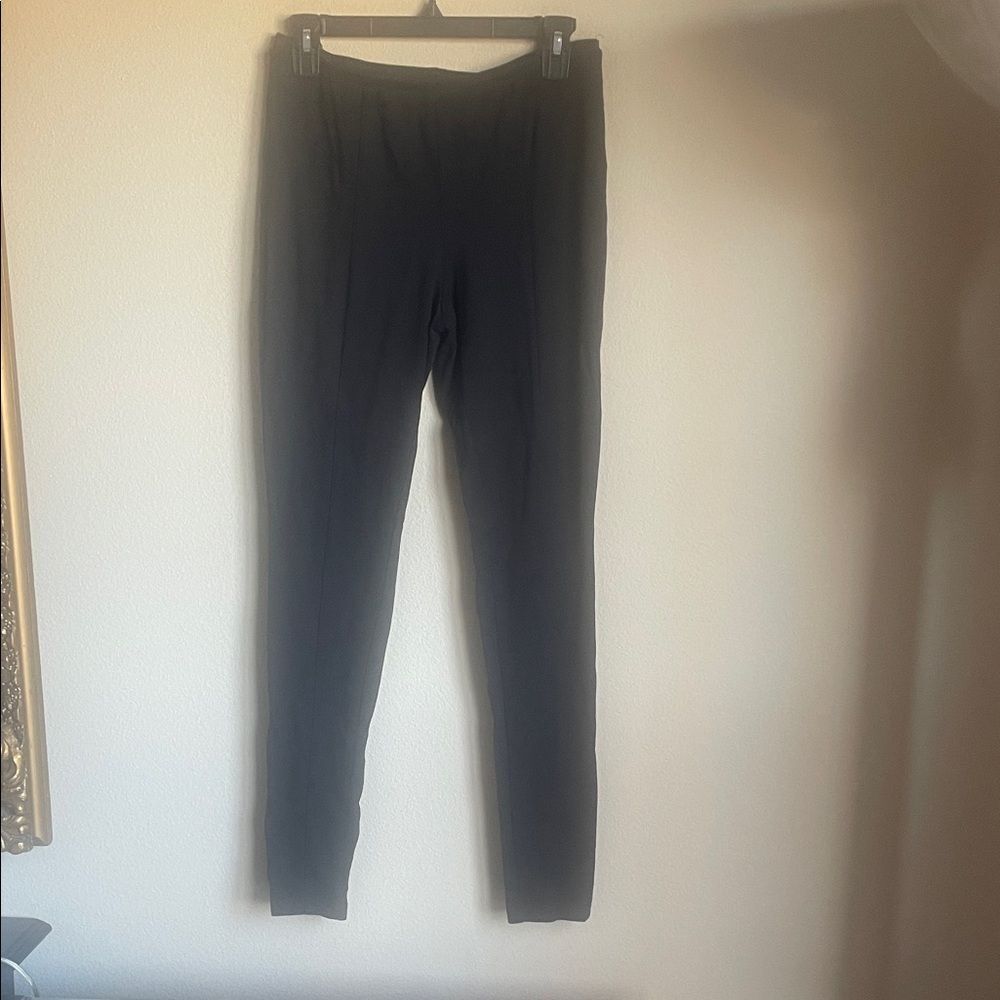 Joan Vass Black Leggings with seam detail size medium